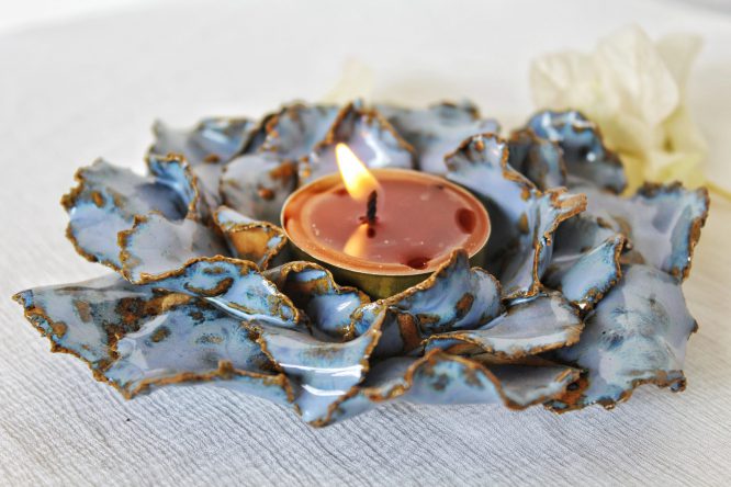 Cobalt petals Candle holder - Image 6