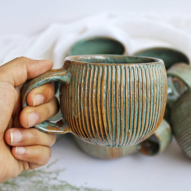 Seafoam Serrated Mug- 220ml - Image 2